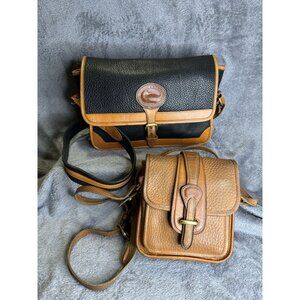 VTG DOONEY BOURKE All Weather Pebbled Leather Crossbody Bag Lot Of 2 PROJECT